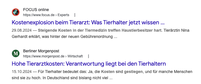 Artikel-Auszug zu Tierarztkosten 4